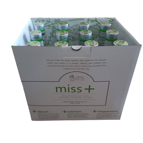 Looduslik kergelt gaseeritud mineraalvesi miss+ / 0,33 l / Klaaspudel / Pakendis 12 tk